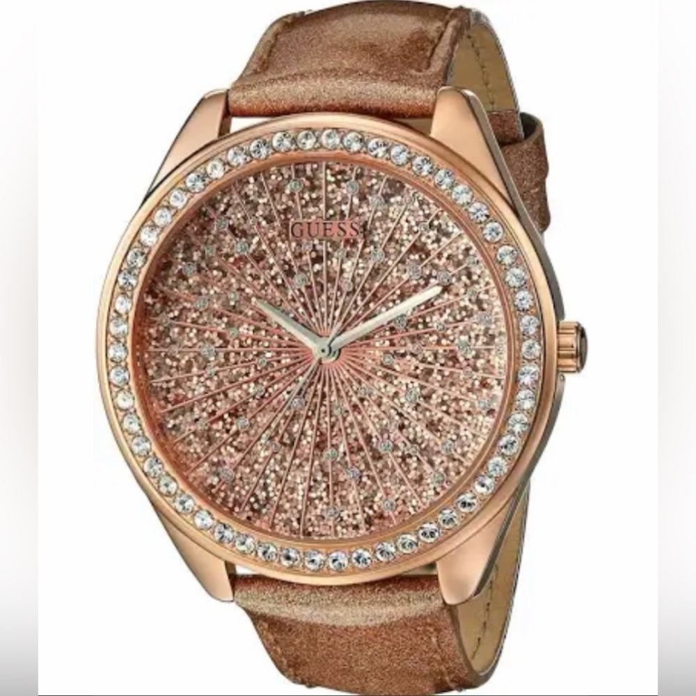 Guess Glittering Gold and Brown Watch